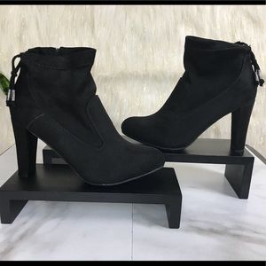 Faux Suede Black Booties